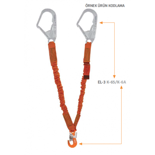 Kaya Safety EL-3 Çift Kol Şok Emicili Elastik Lanyard Kaya Safety EL-3 Çift Kol Şok Emicili Elastik Lanyard