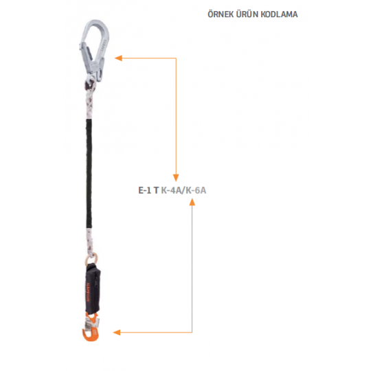 Kaya Safety E-1 T Tek Kol Şok Emicili Twisted Lanyard Kaya Safety E-1 T Tek Kol Şok Emicili Twisted Lanyard