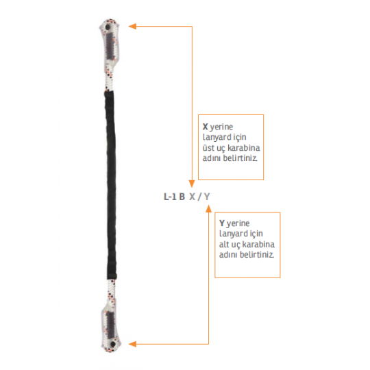 Kaya Safety L-1 B Tek Kol Braided Lanyard Kaya Safety L-1 B Tek Kol Braided Lanyard