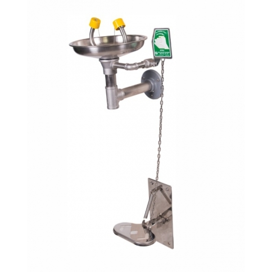 Göz/Yüz Yıkama Çeşmesi, Duvar Tipi, Ayak Kumandalı Göz/Yüz Yıkama Çeşmesi, Duvar Tipi, Ayak Kumandalı