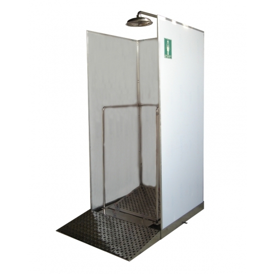 Acil Duş, Boy Tipi, PVC Panelli ve Korkuluklu, Platform Kumandalı