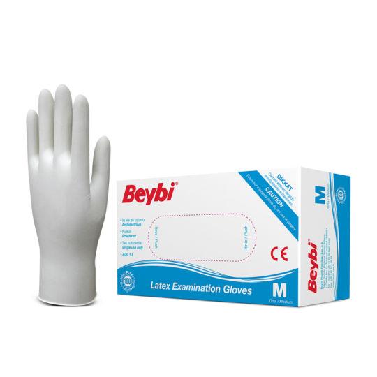 Beybi Lateks Pudralı Muayene Eldiveni Beybi Lateks Pudralı Muayene Eldiveni